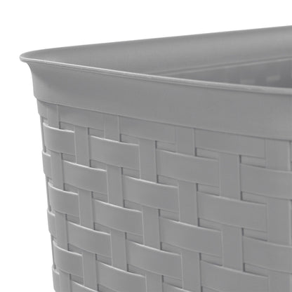 Sterilite Weave 5.8 Gal. Plastic Home/Office Wastebasket Trash Can, Grey