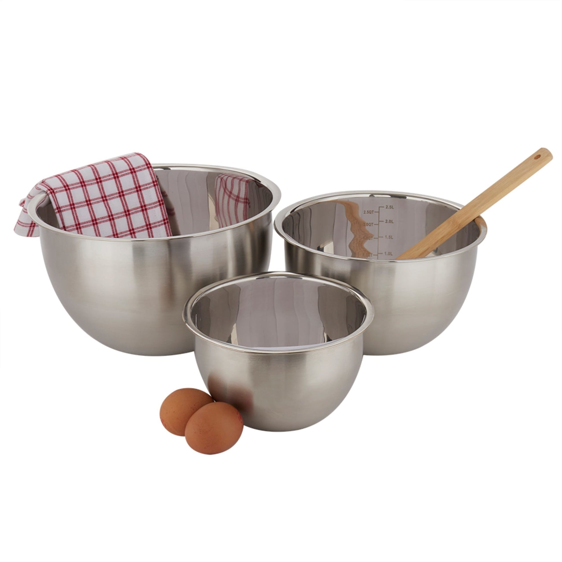 5pcs Non-Slip Stainless Steel Mixing Bowls Set - Perfect for Kitchen Cooking  and Baking - Nesting Design for Easy Storage