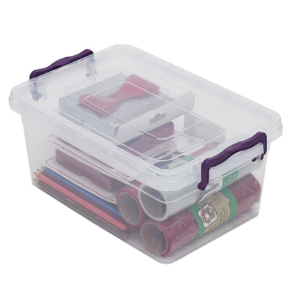 5 Lt Plastic Storage Box with Locking Lid, Clear
