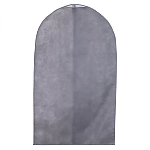 Herringbone Non-Woven Suit Bag with Clear Plastic Panel, Grey
