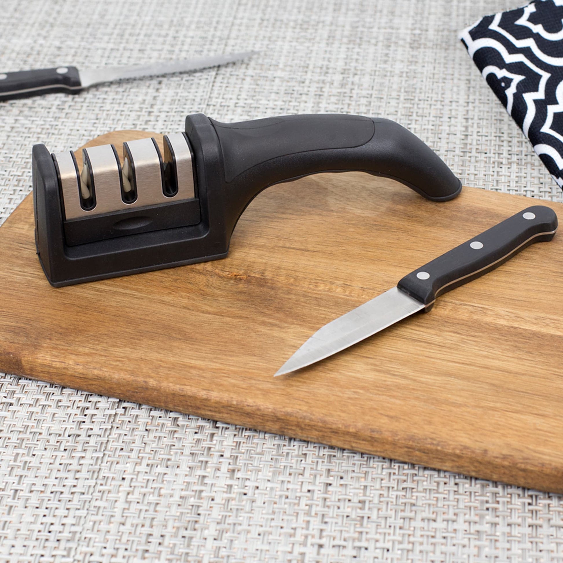Kijor Home 3-Stage Knife Sharpener with Scissor Sharpener and Cut