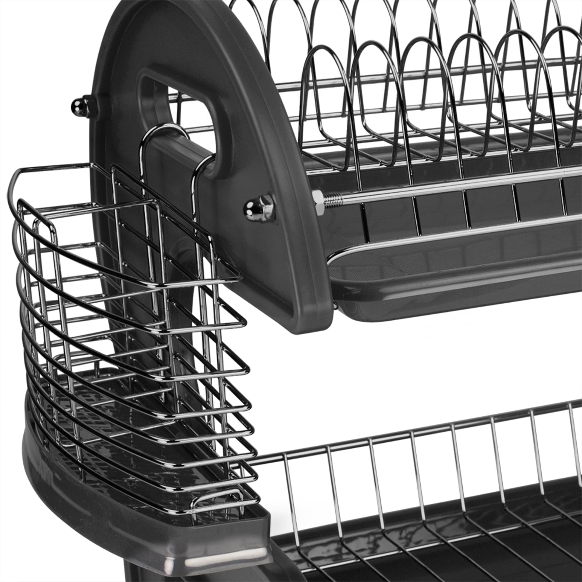 Home Basics 2-tier Plastic Dish Drainer, Red : Target