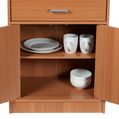 Large Wood Microwave Cabinet, Natural