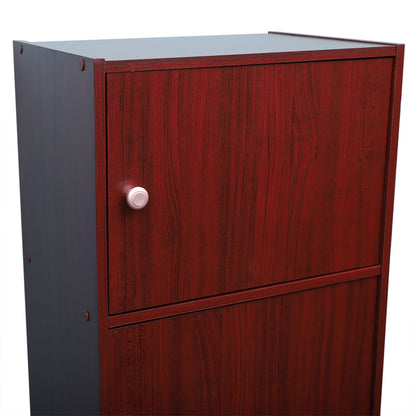 3 Cube Wood Cabinet, Mahogany