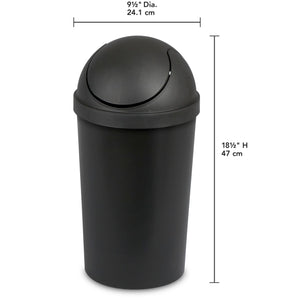 Sterilite 3 Gallon / 11.4 Liter Round SwingTop Wastebasket Black