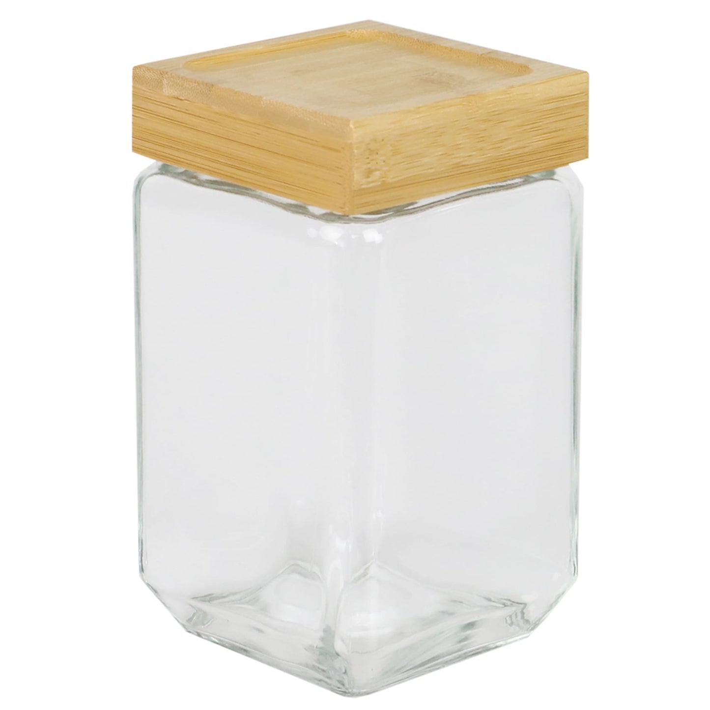 57 oz Square Glass Canister with Bamboo Lid