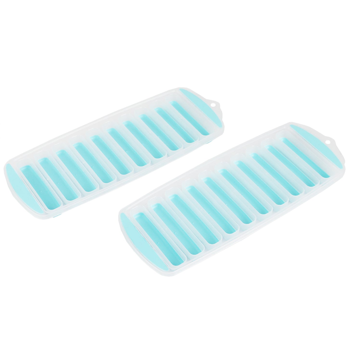 Home Basics Ultra-Slim Plastic Pop-Out Ice Cube Tray, (Pack of 2), Turquoise - Turquoise
