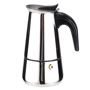 2 Cup Demitasse Shot Stainless Steel Stovetop Espresso Maker, Si
