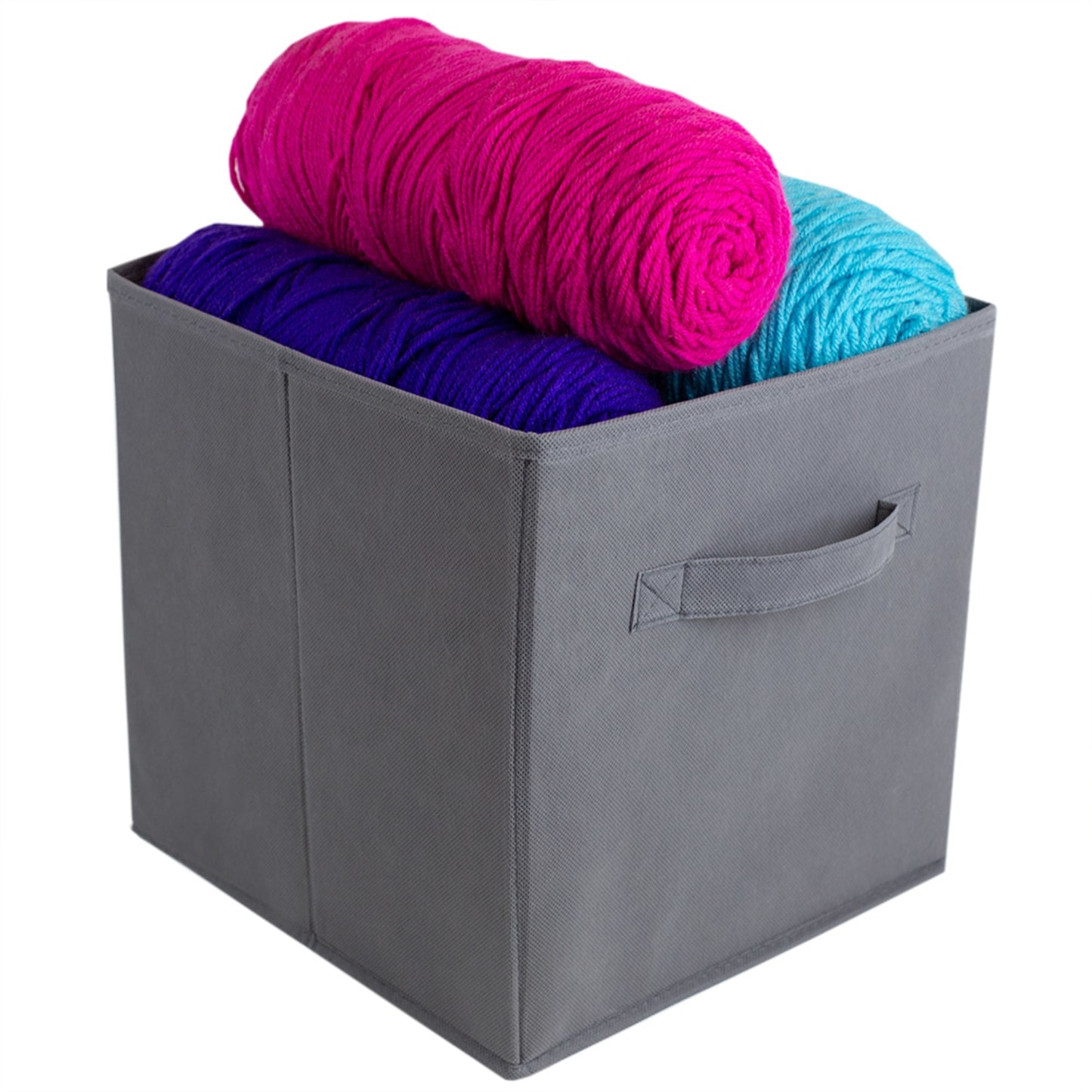 Collapsible and Foldable Non-Woven Storage Cube, Charcoal