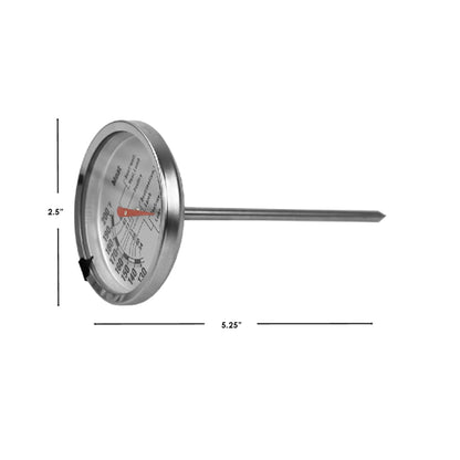 Instant Read Large Stainless Steel Mechanical Meat Thermometer, Silver