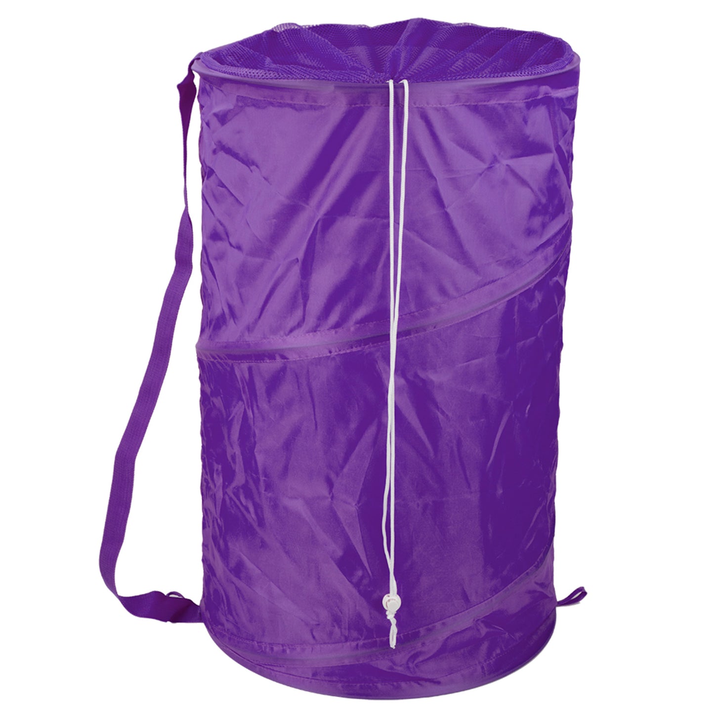 Home Basics Mesh Barrel Laundry Hamper, Purple - Purple
