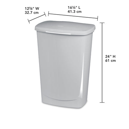 Sterilite 11.4 Gallon LiftTop Wastebasket, Cement