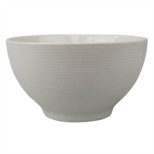 Embossed Thread  6" Ceramic Bowl, White