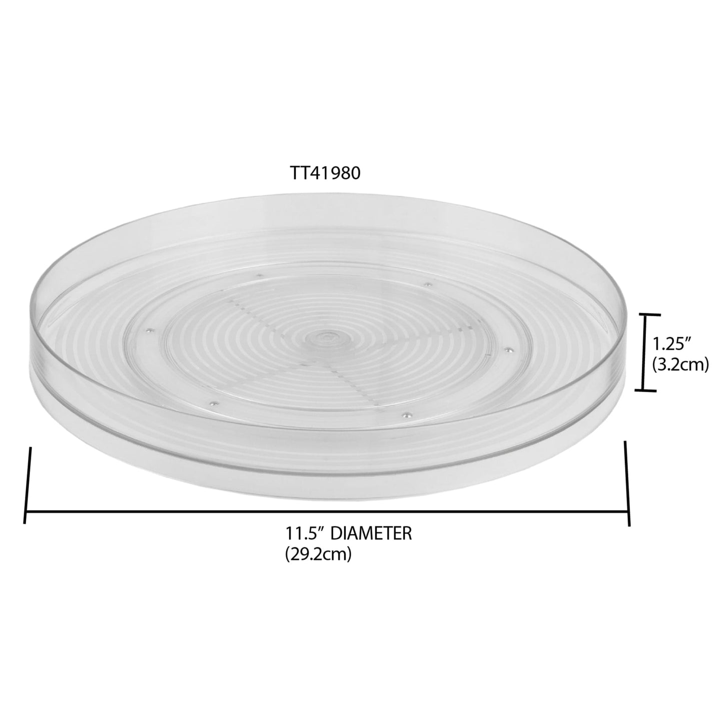 Smooth Spin Non-Skid Plastic Turntable, Clear