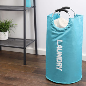 Laundry Bag with Soft Grip Handle, Light Blue
