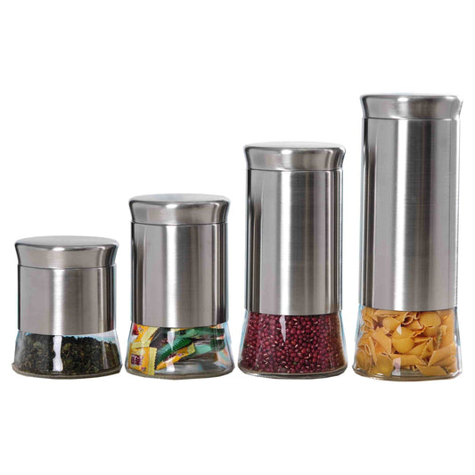 Essence Collection 4 Piece Stainless Steel Canister Set