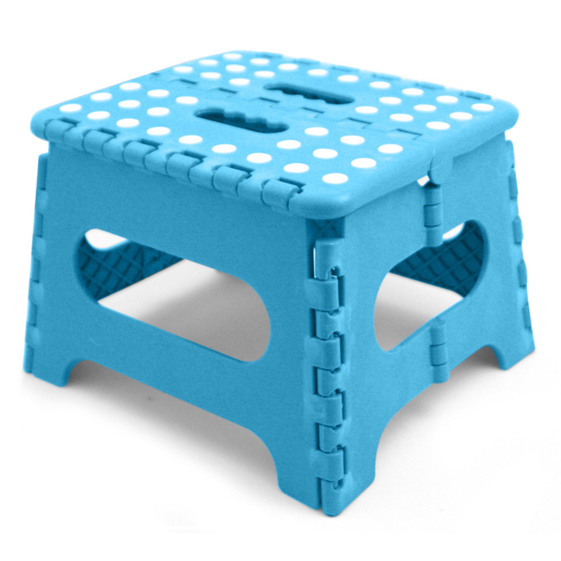 Home Basics Medium Plastic Folding Stool with Non-Slip Dots, Turquoise - Turquoise