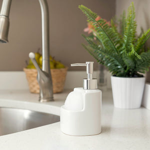 8 oz. Square Ceramic Soap Dispenser with Sponge