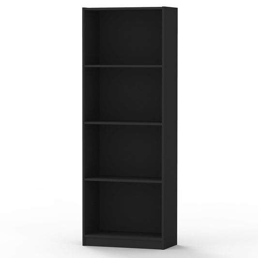 4 Shelf Wood Book Case, Black