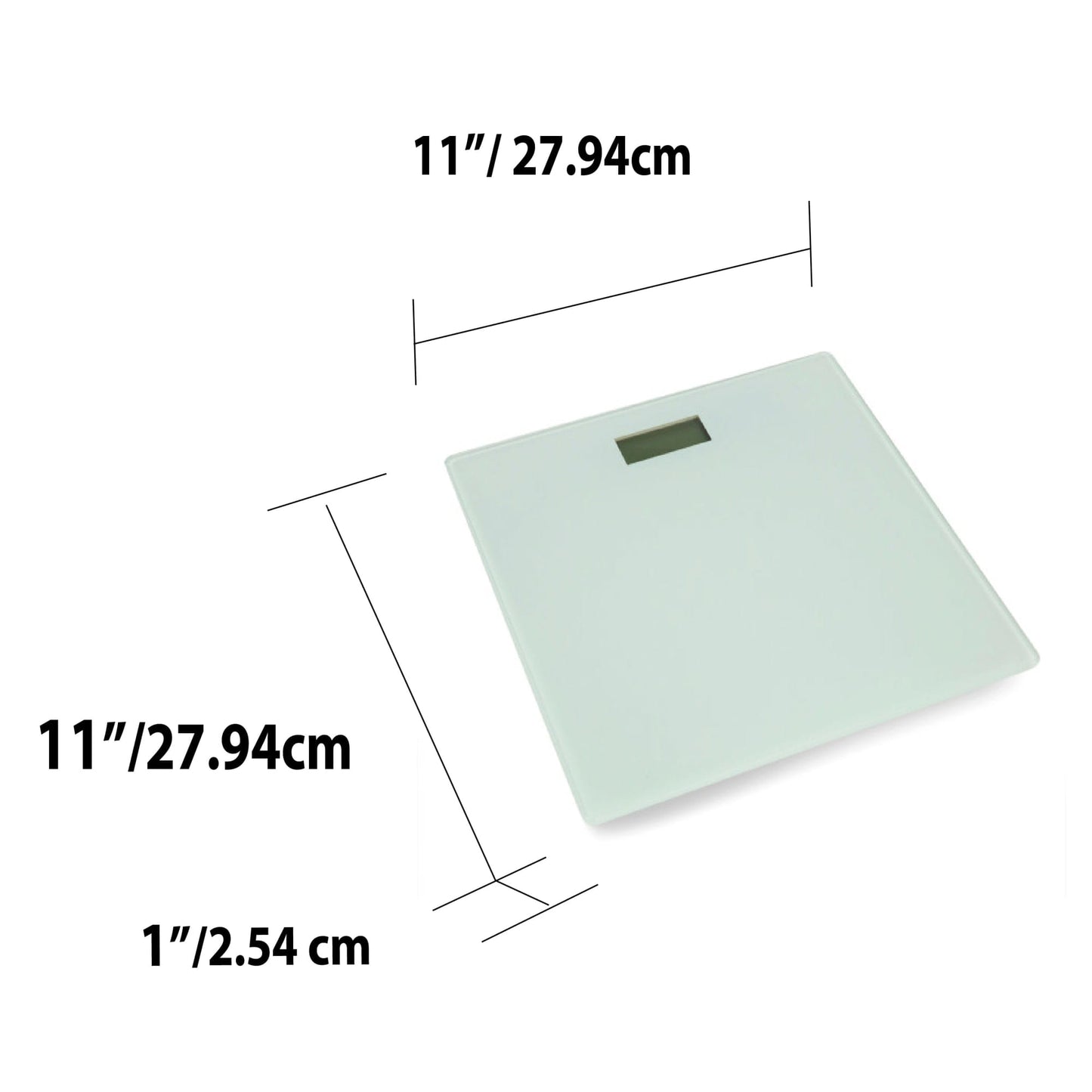 Contemporary Sleek LCD Display Digital Glass Bathroom Scale, White