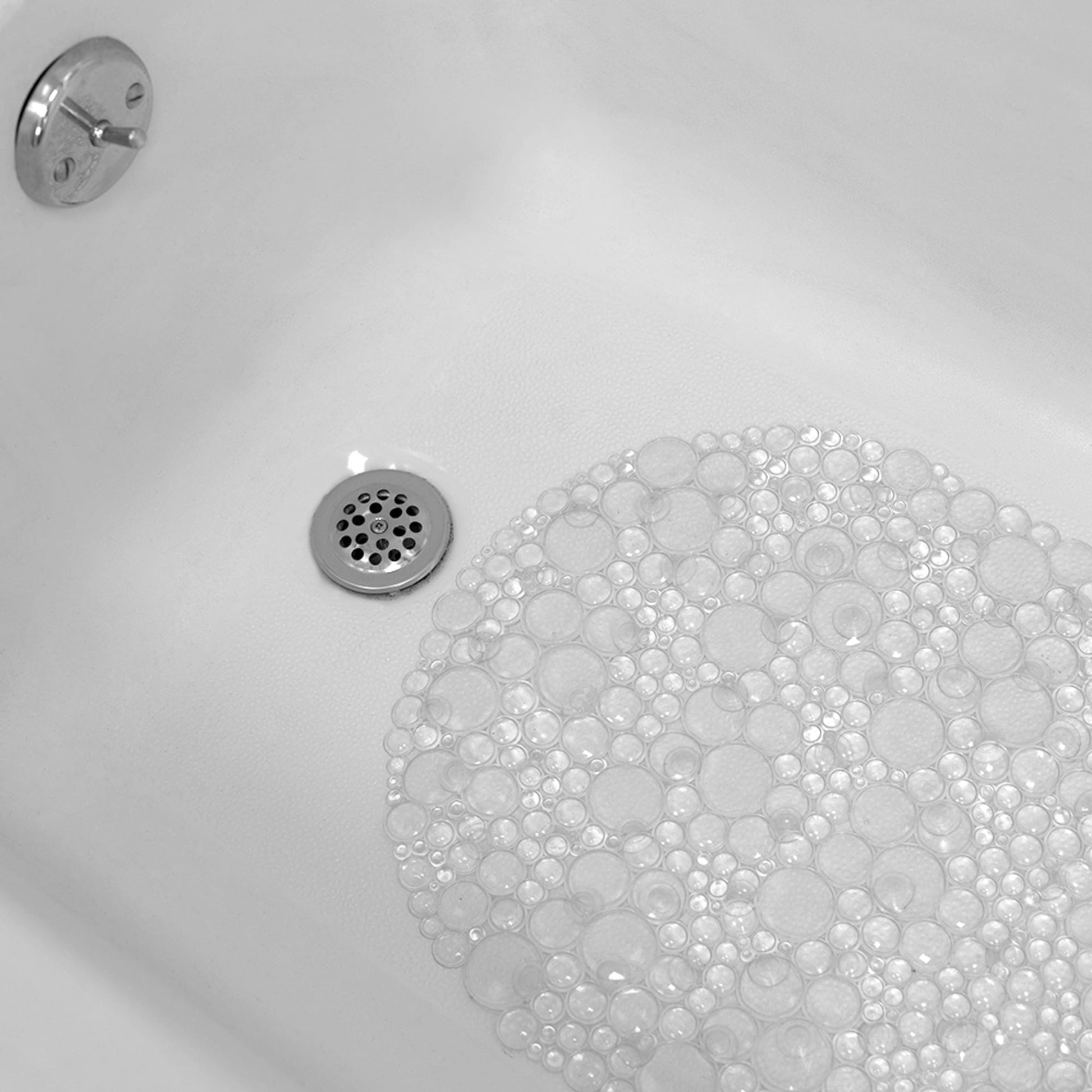 Home Basics Anti-Slip Spa-Comfort Dotted Plastic Bath Mat, White, SHOWER