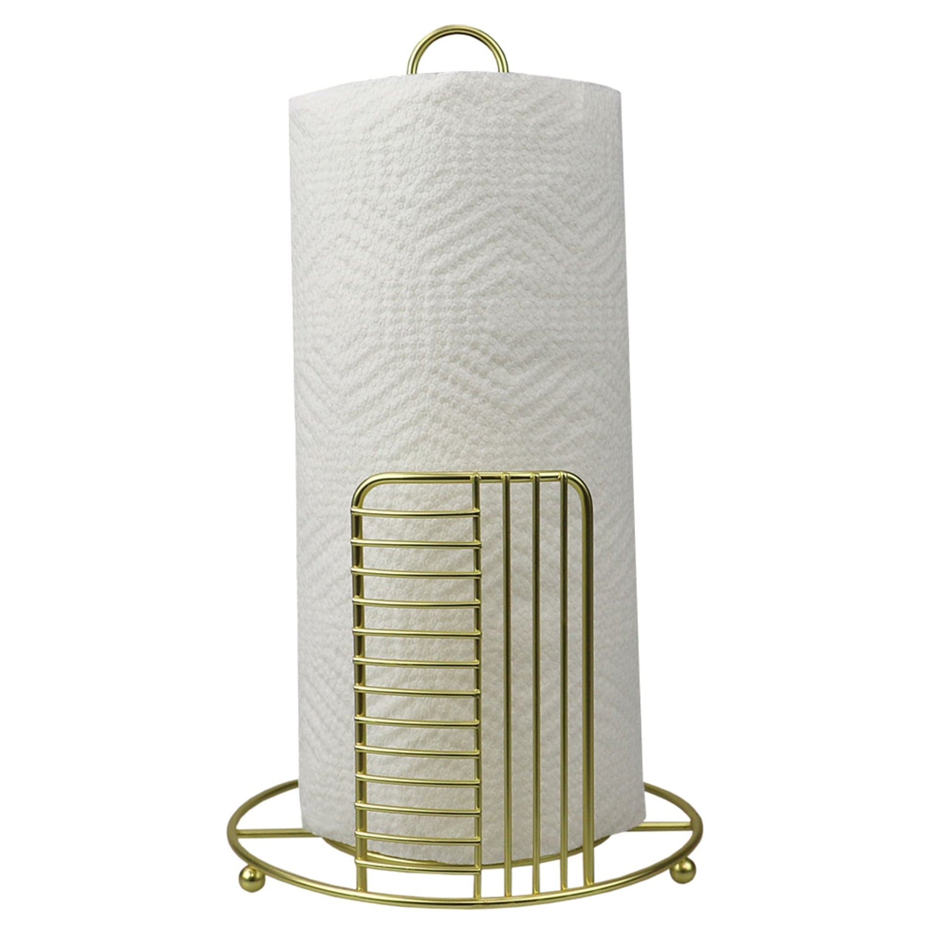 Kitchen Details Satin Gold Metal Freestanding Paper Towel Holder in the Paper  Towel Holders department at