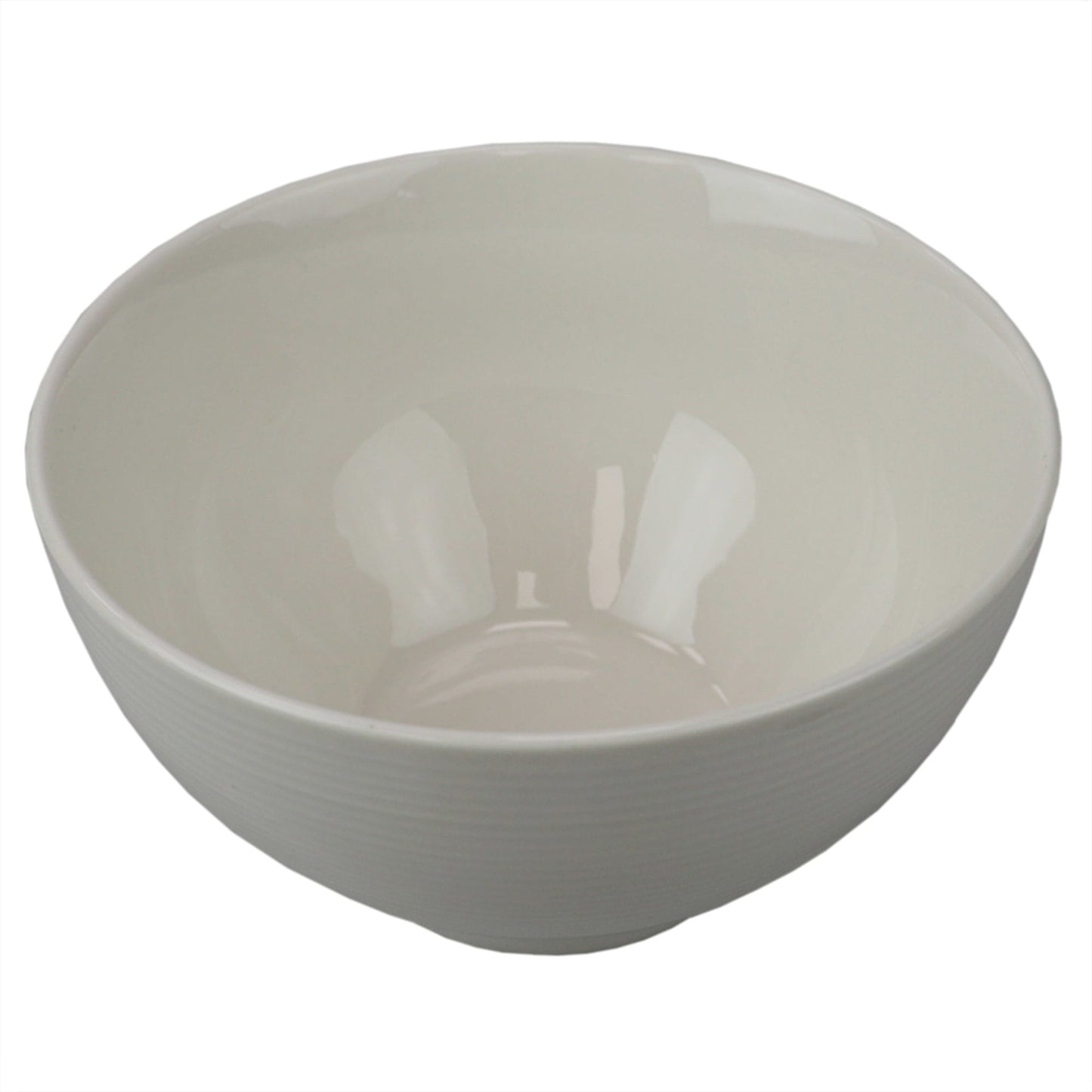 Embossed Thread  6" Ceramic Bowl, White
