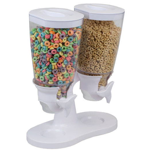 Double Cereal Dispenser, White