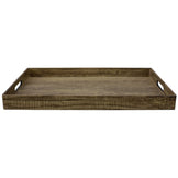 Wood-Like Rustic Serving Tray with Cut-Out Handles, Brown | TABLETOP ...