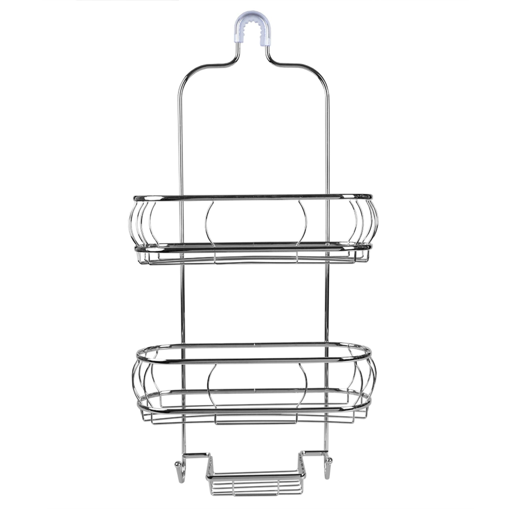 Home Basics 2 Tier Heavy Weight Steel Shower Caddy with Hooks