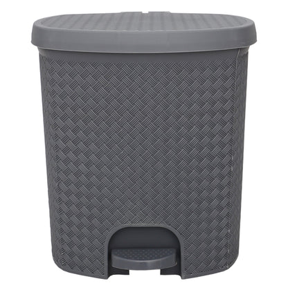 Home Basics 13.5 LT Step-On Plastic Waste Bin, Grey - Grey