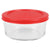 Round 16 oz. Borosilicate Glass Food Storage Container with Red Lid