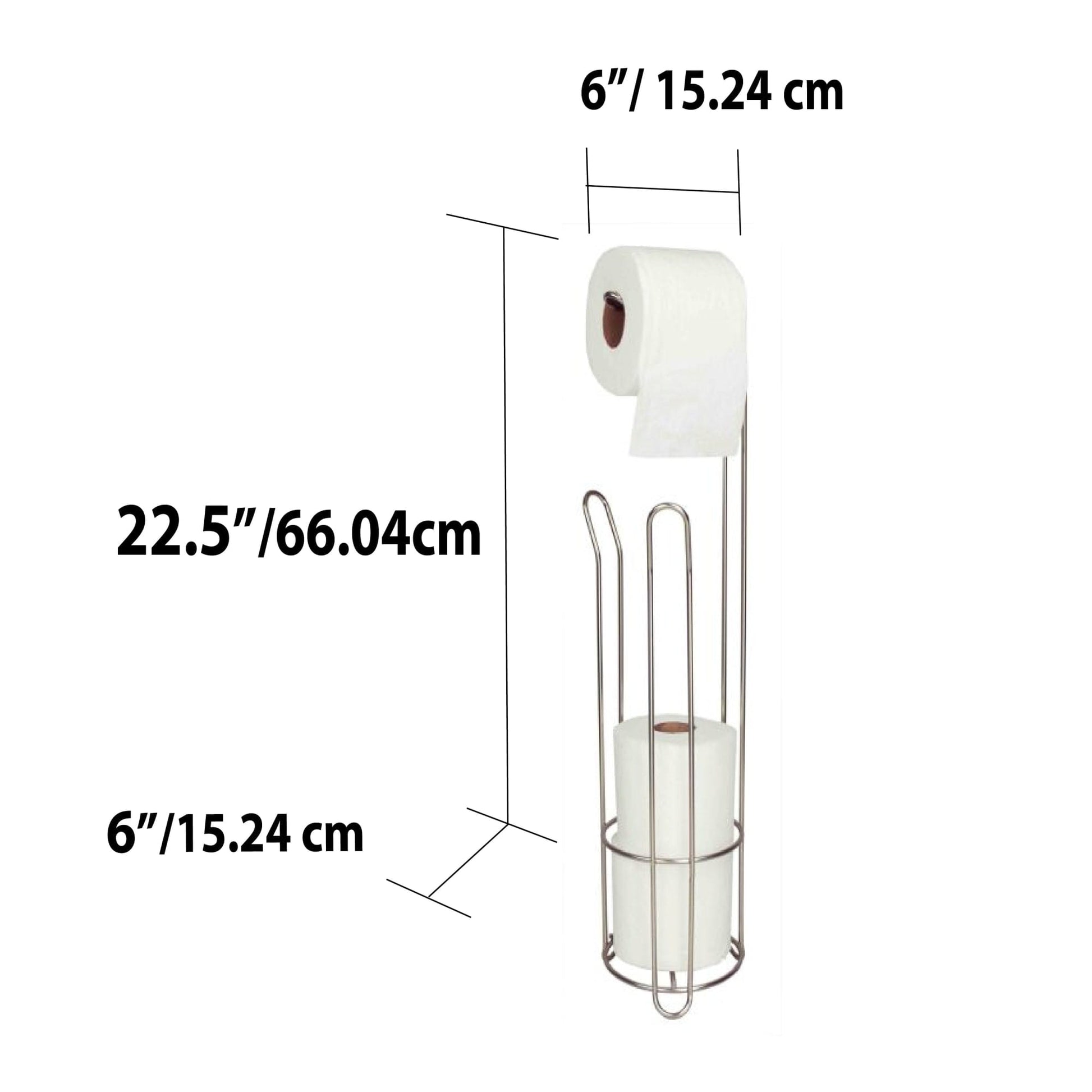 mDesign Metal Over The Tank Toilet Tissue Paper Roll Holder Dispenser - Chrome