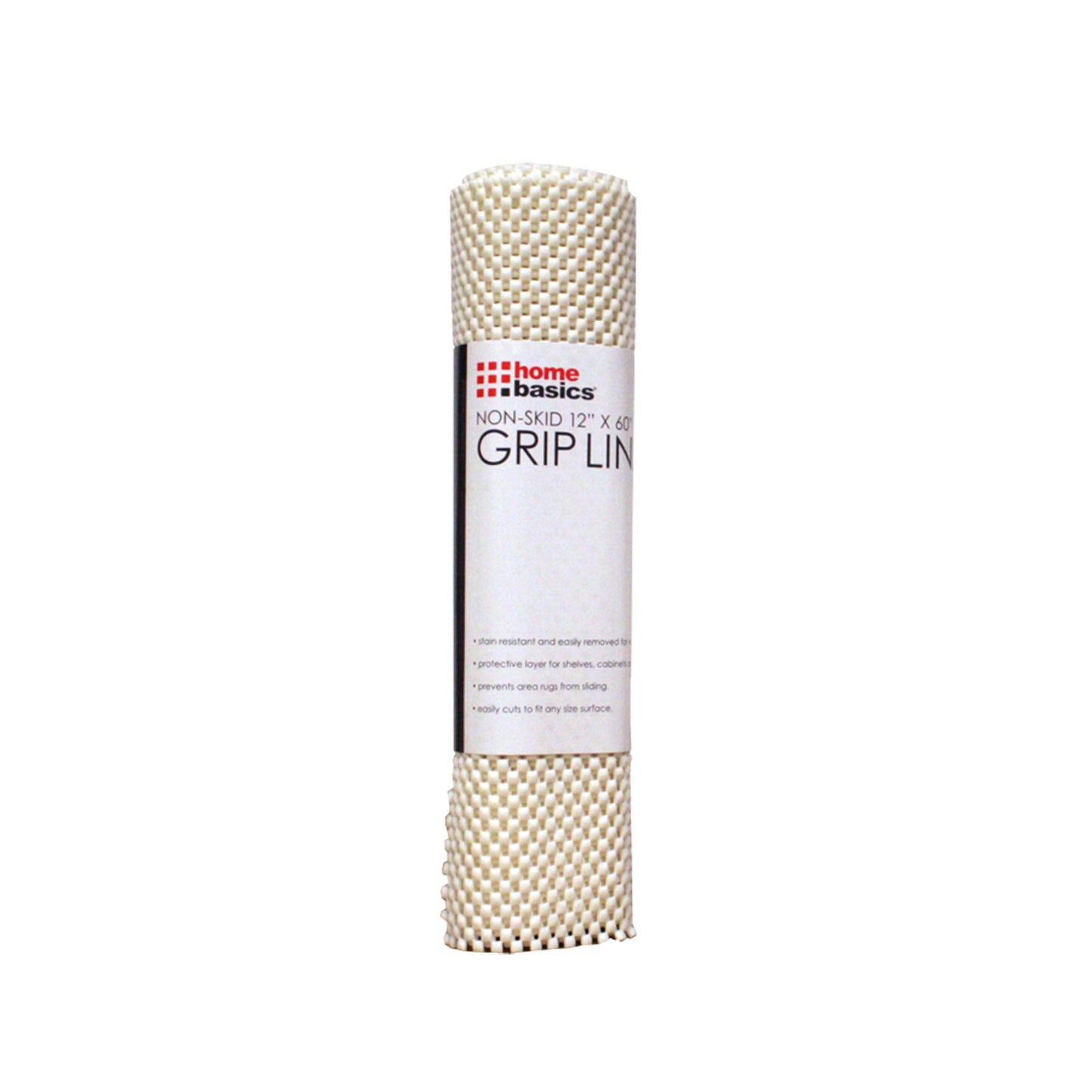 Home Basics Non-Adhesive  12” x 60”  Rubber Shelf Grip Liner - White