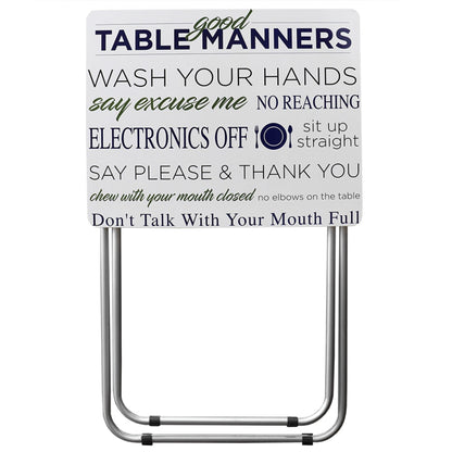 Mind your Manners Multi-Purpose Foldable TV Tray Table, White