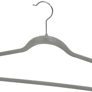10 Piece Velvet Hanger, Grey