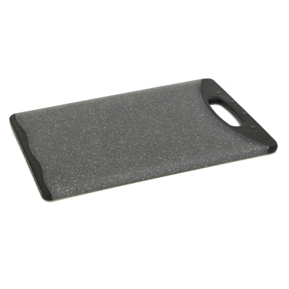 Home Basics Double Sided 12" x 18" Granite Plastic Cutting Board, Black - Black