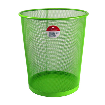 Home Basics Mesh Steel Waste Basket, Green - Green
