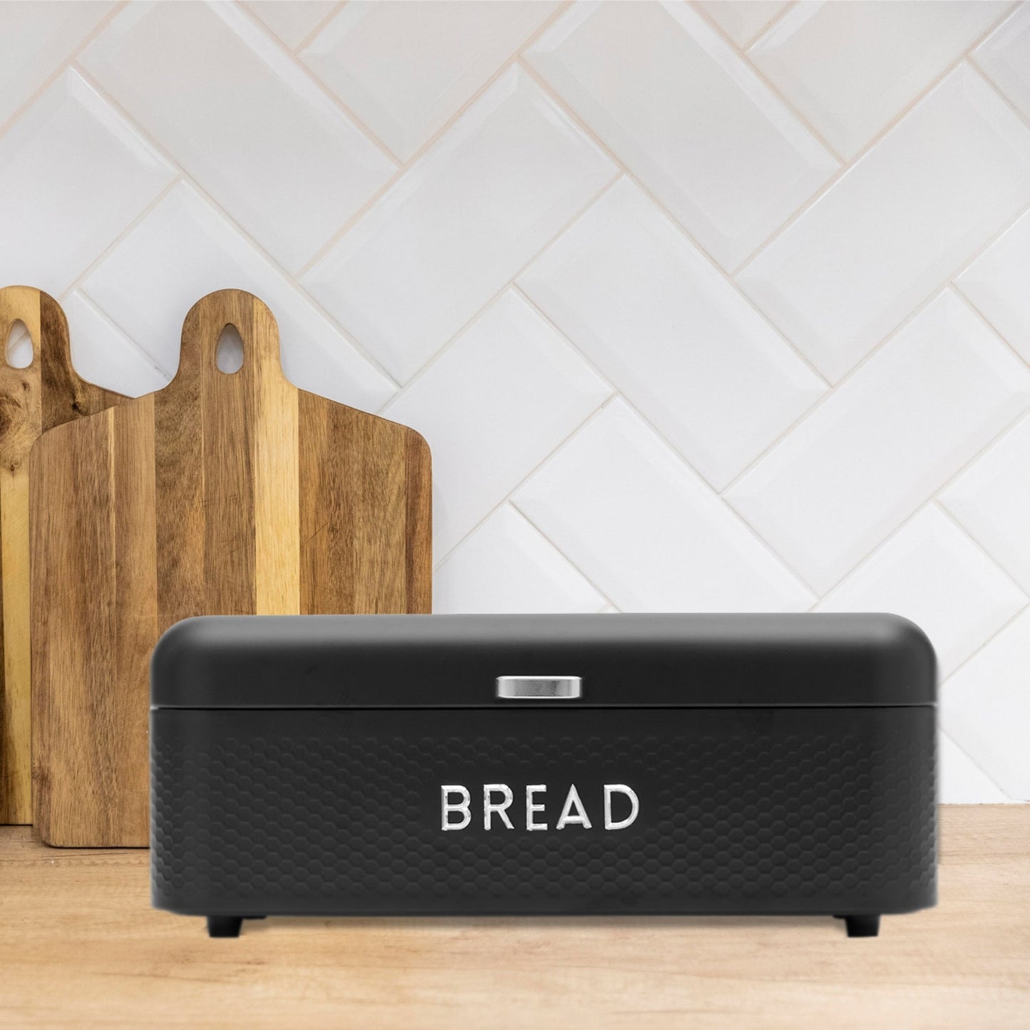 Soho Metal Bread Box, Black