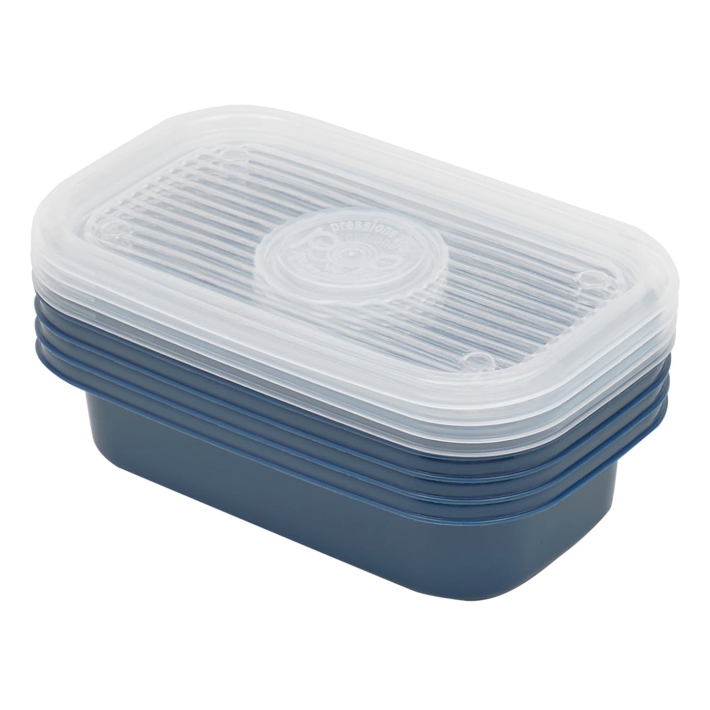 8 Piece Rectangular Plastic Meal Prep Set, (17.6 oz), Blue
