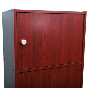 5  Cube Wood Cabinet, Mahogany