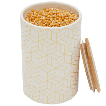 Cubix X-Large Ceramic Canister with Bamboo Top