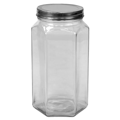 51 oz. Large Hexagon Glass Canister, Clear