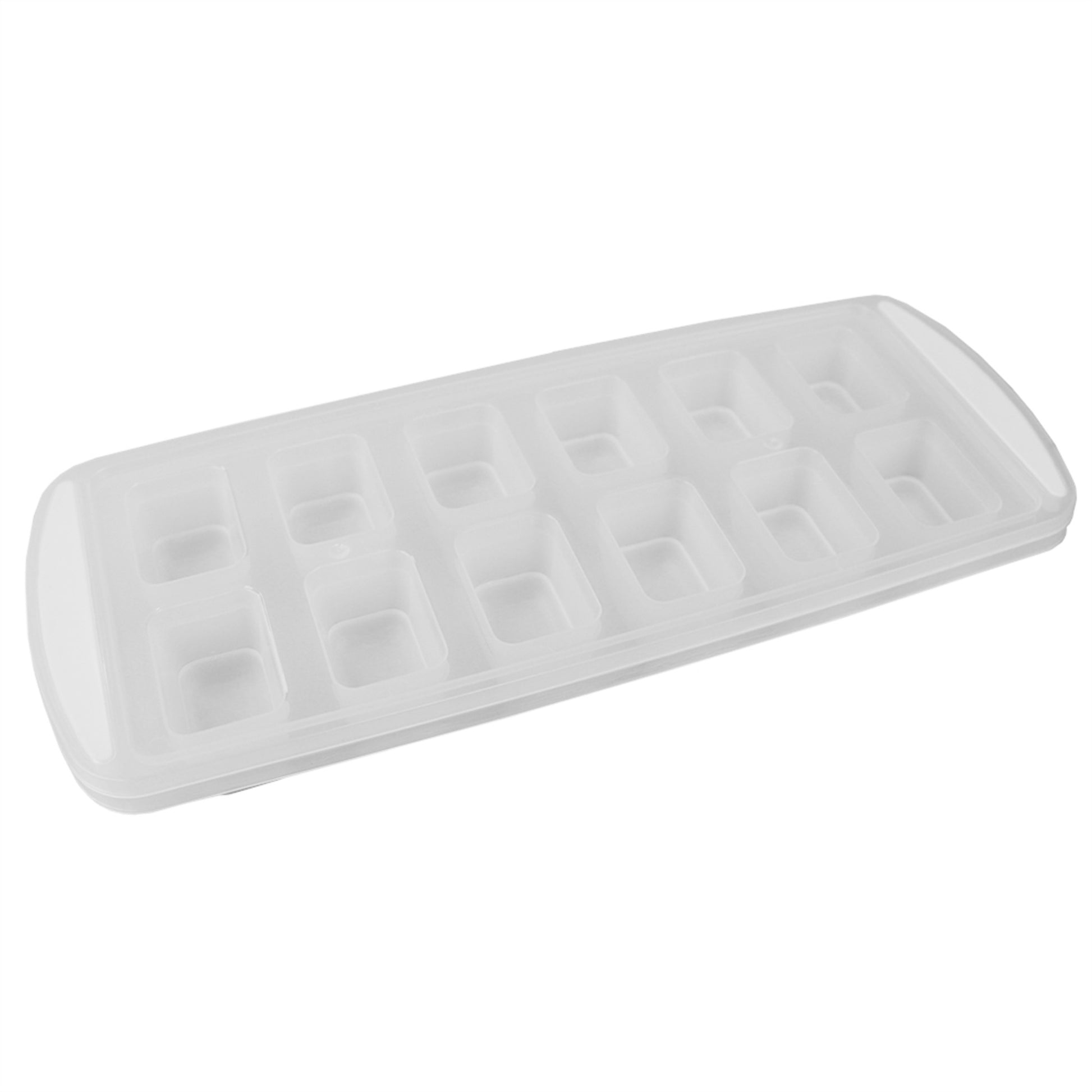 Home Basics Pop-Out 12 Compartment Rectangle Plastic Ice Cube Tray, White - White