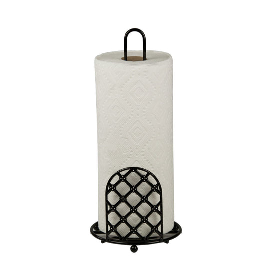 Lattice Collection Paper Towel Holder, Black