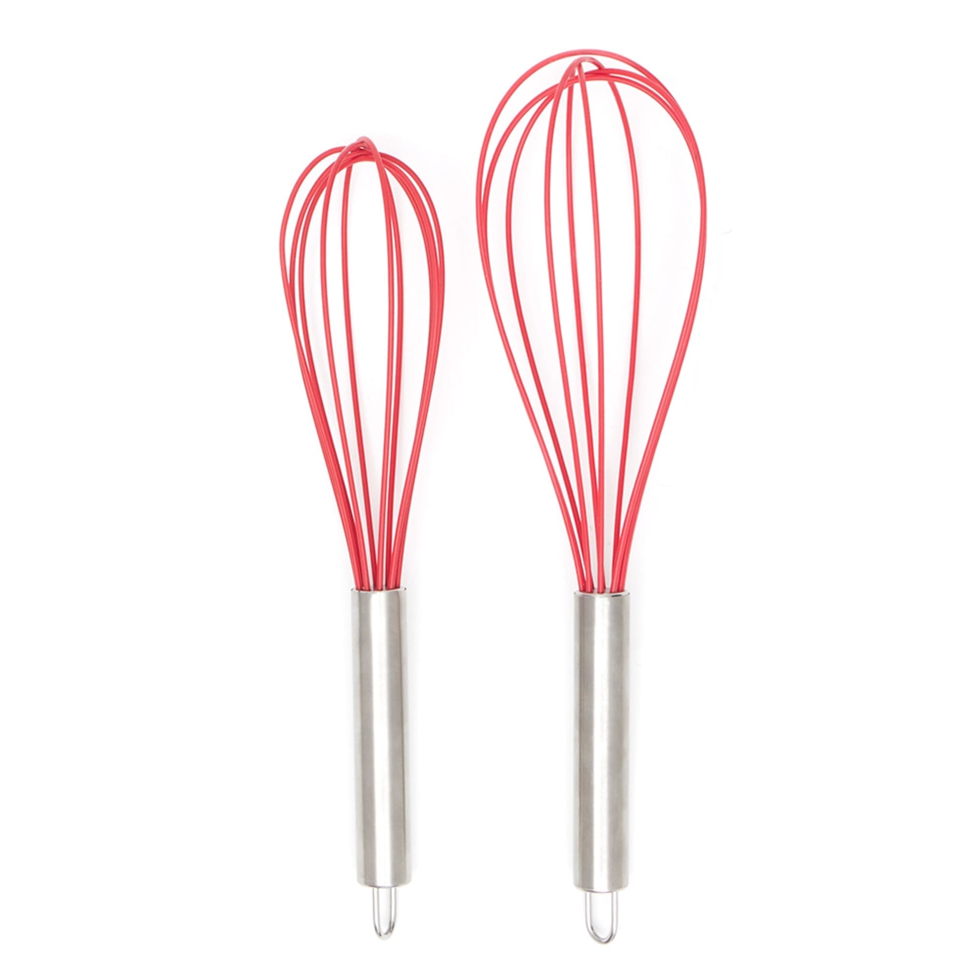 Hibalala Silicone Whisk -Heat Resistant Kitchen Whisks for Non-Stick Cookware, Balloon Egg Beater Perfect, Red