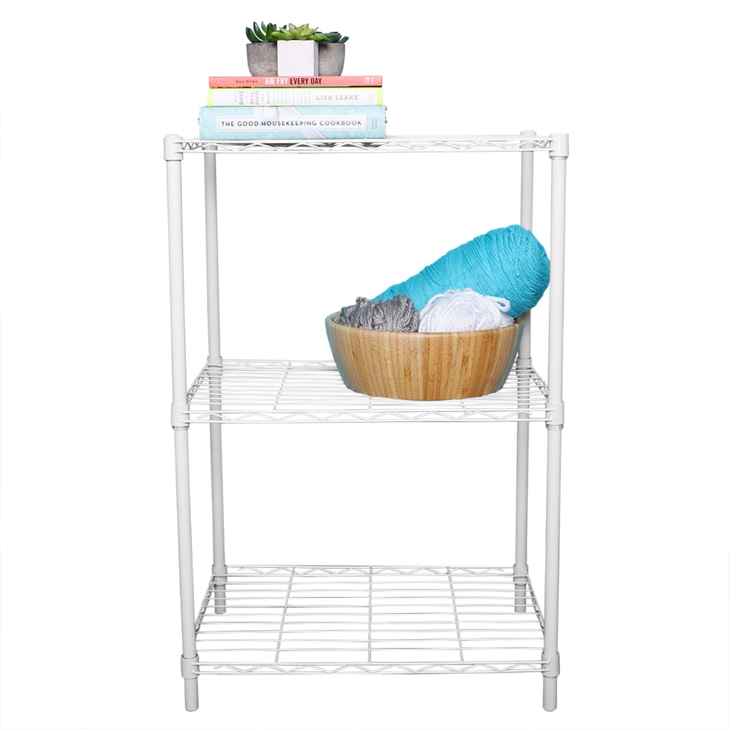 3 Tier Steel Multi-Purpose Adjustable Wire Shelving Unit with 50 lb Weight  Capacity Per Shelf, White | STORAGE ORGANIZATION | SHOP HOME BASICS