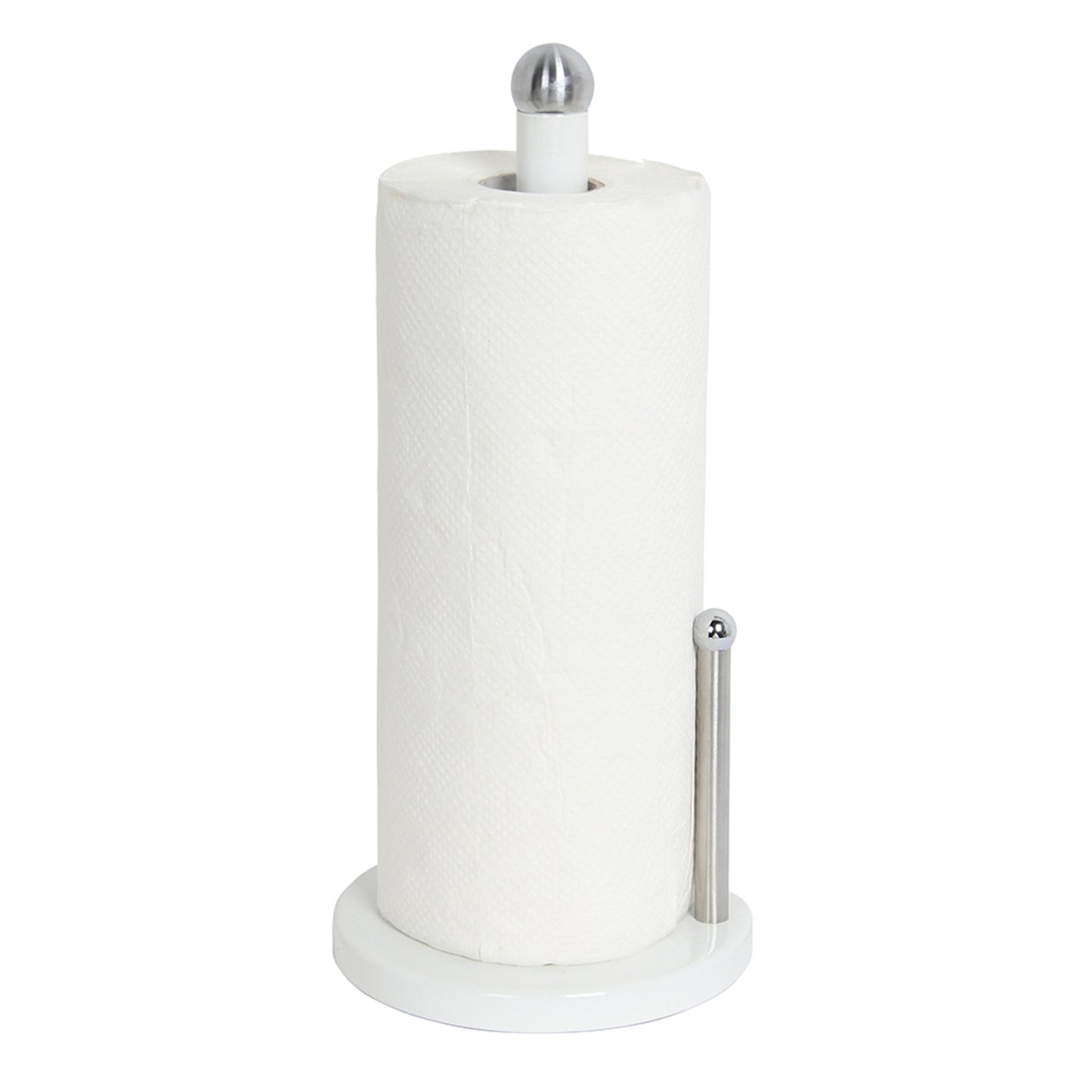 Home Basics Enamel Coated Steel Paper Towel Holder, White - White