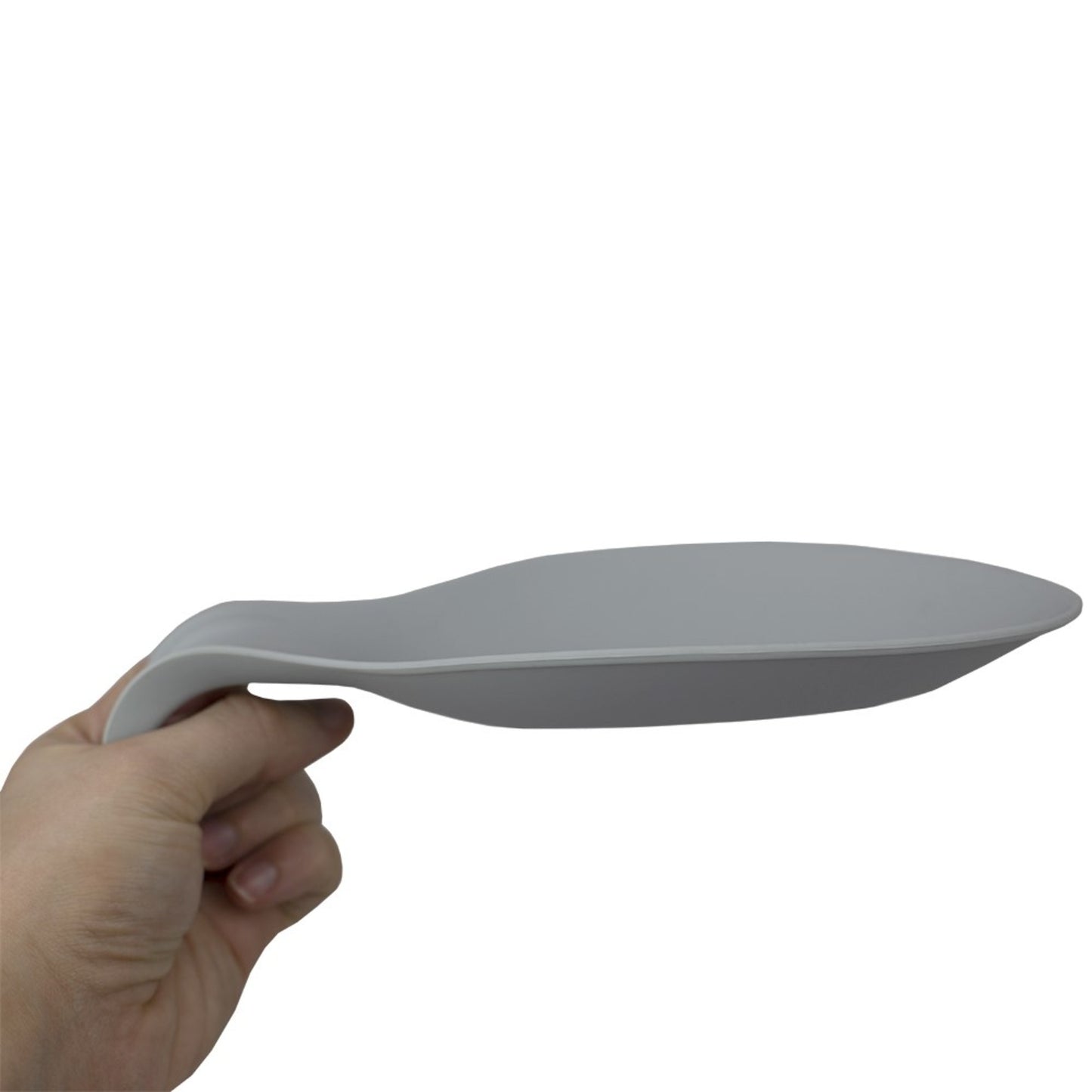 Home Basics Food Grade Flexible Silicone Oversized Almond Shaped Spoon Rest, Grey - Grey