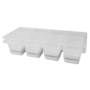 8 Compartment Instant Release Jumbo Plastic Ice Cube Tray, (Pack of 2)